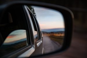 looking back in the rear view mirror